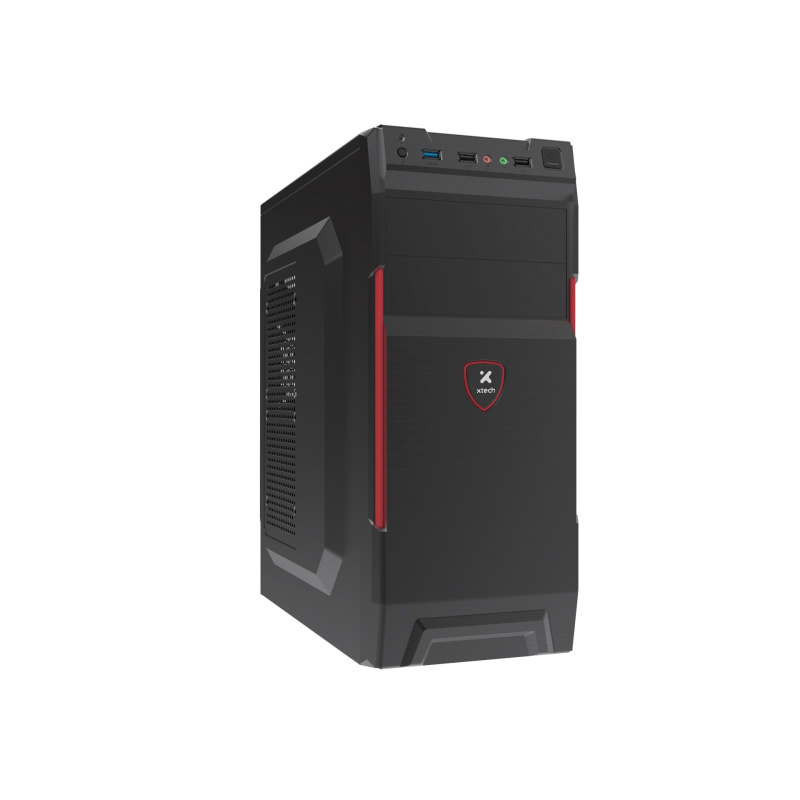 255 Xtech XTQ-214 Mid tower ATX 600 Watt black and red- USB/Audi - Imagen 1